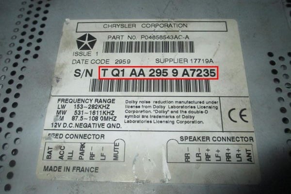 1. How Do I Find My How To Get Your Chrysler Serial Number Radio's Serial Number? 